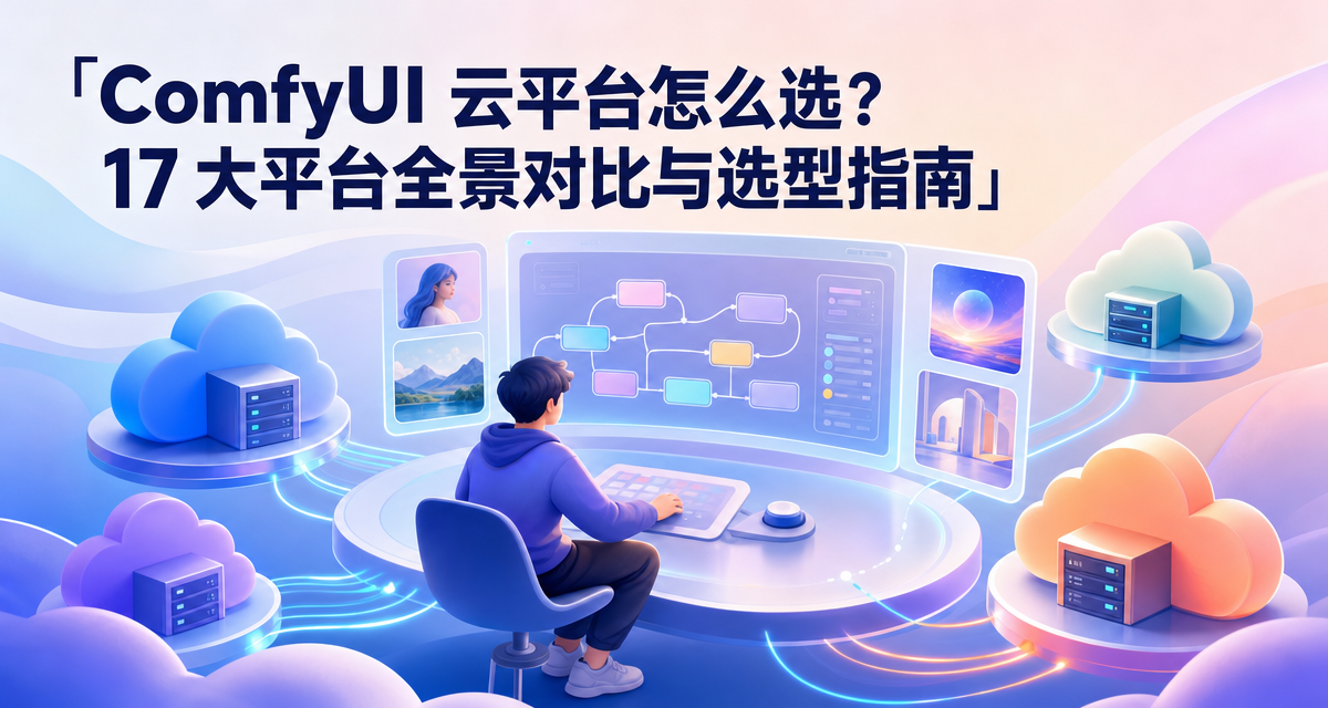 ComfyUI 云平台全景对比封面：四阵营版图与创作者选型路径