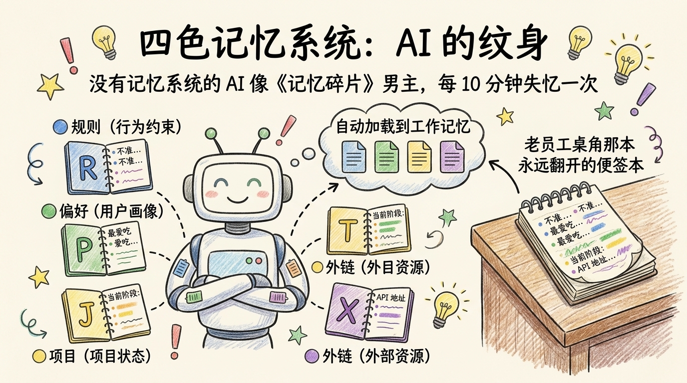 四色记忆系统:AI 的纹身