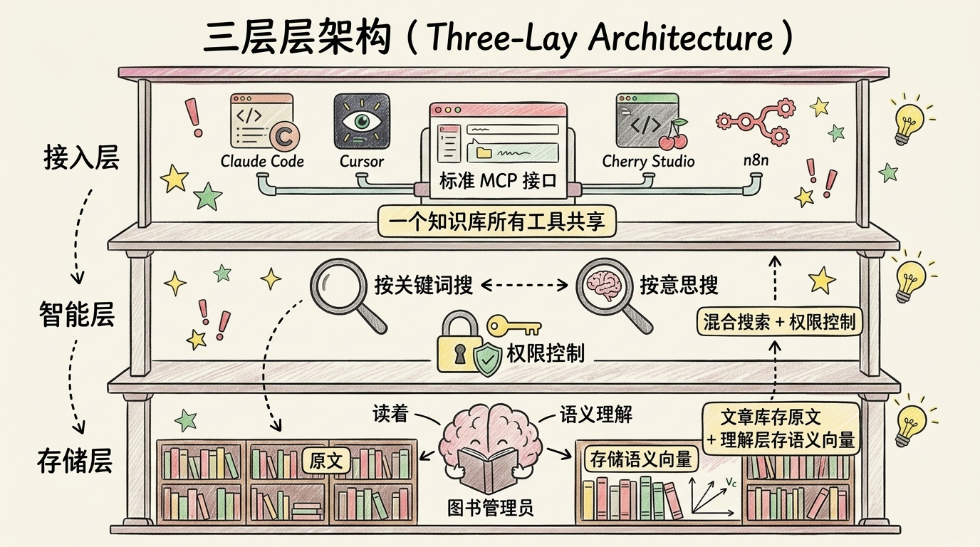 三层架构：存储层、智能层、接入层